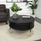 32" Black Metal Open Grid Frame Coffee Table